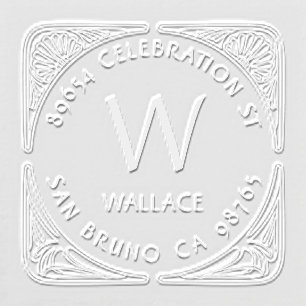 Art Nouveau Monogram Name & Return Address Embosser