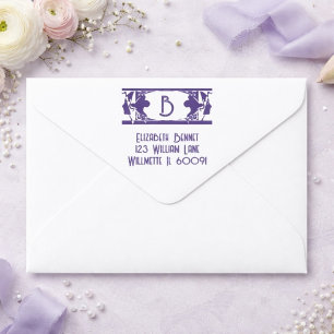  Art Nouveau Monogram Return Address  Self-inking Stamp