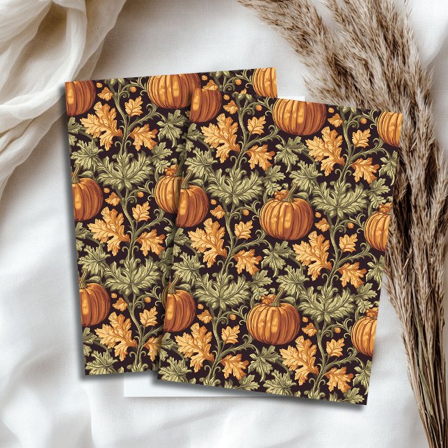 Art nouveau Morris autumn pumpkin pastel green Tissue Paper (Art nouveau Morris autumn pumpkin pastel green Tissue Paper)