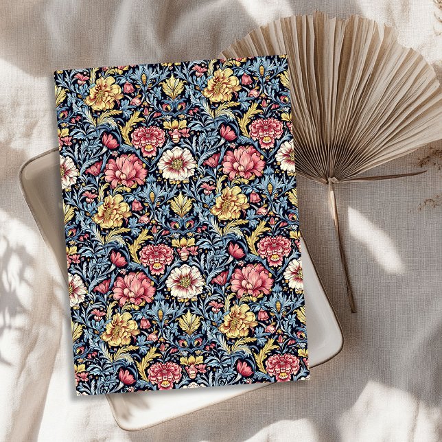 Art nouveau Morris magenta yellow pastel blue chic Tissue Paper (Art nouveau Morris magenta yellow pastel blue chic Tissue Paper)