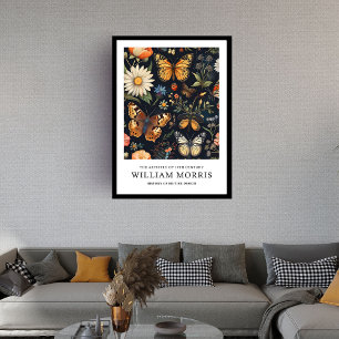 Art Nouveau Morris night butterflies and daisies Framed Art