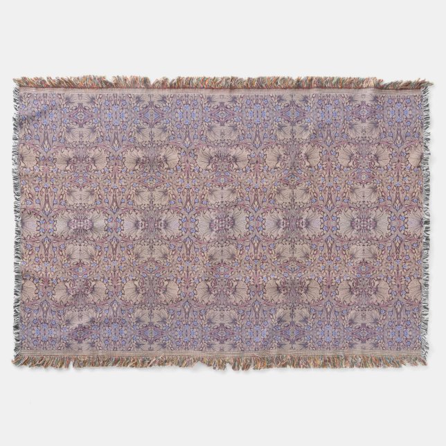 Art Nouveau Morris Pimpernel Flowers Throw Blanket (Front)