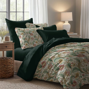Art nouveau Morris soft pastel colors floral Duvet Cover