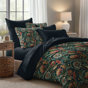Art nouveau Morris soft pastel colors floral Duvet Cover