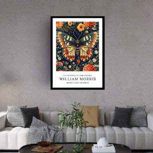 Art Nouveau Morris terracotta yellow butterfly Framed Art