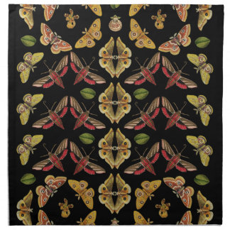 Art Nouveau Moth & Orchid art deco black Cloth Napkin