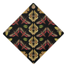 Art Nouveau Moth & Orchid art deco black