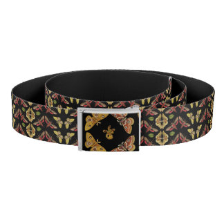 Art Nouveau Moth & Orchid folk art black Belt