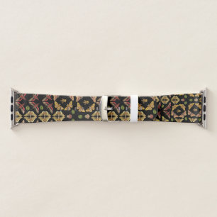 Art Nouveau Moth & Orchid folk art deco black Apple Watch Band