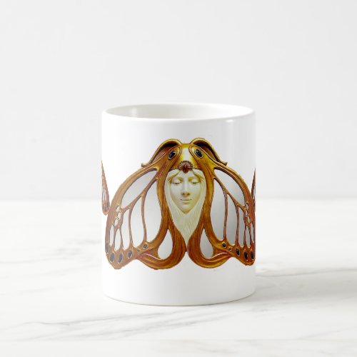 ART NOUVEAU MOTH WOMAN COFFEE MUG