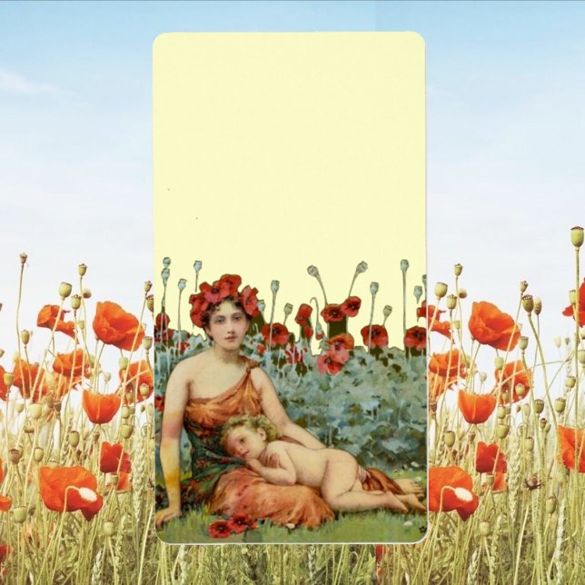 Art Nouveau Mother and Child with Poppies Label (Creator Uploaded)
