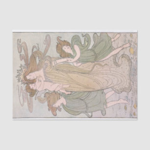 Art Nouveau Mother Children Sea Queen Decoupage Tissue Paper