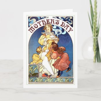 Art Nouveau Mother's Day Card by Vintagearian at Zazzle