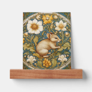 Art nouveau mouse and flowers picture ledge