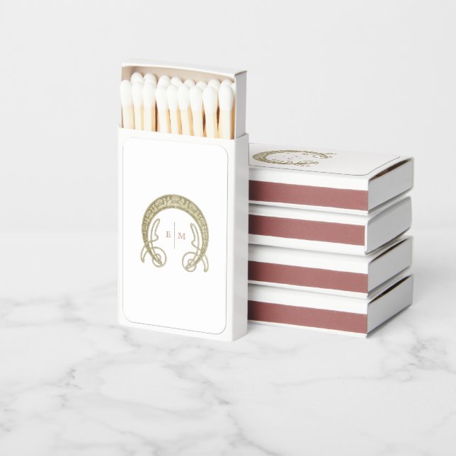 Art Nouveau Mucha Monogram Initials Table Decor Matchboxes (Stacked)