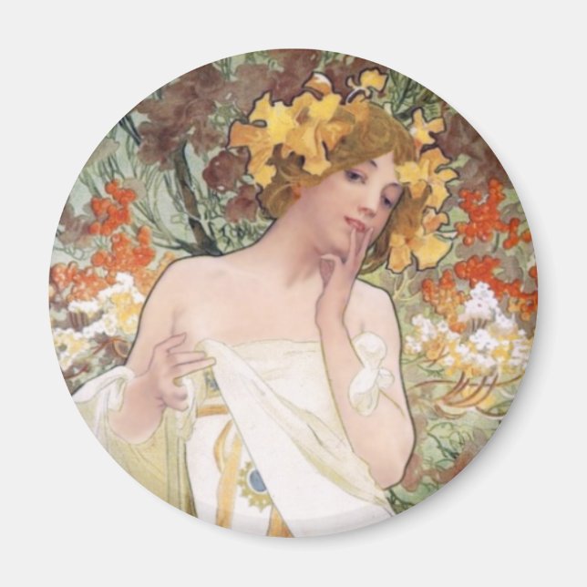 Art Nouveau - Mucha - Perfume Ad Magnet (Front)