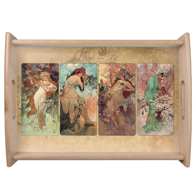 Art Nouveau ~ Mucha The Four Seasons Serving Tray (Front)