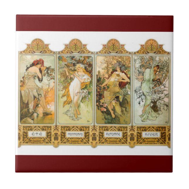 Art Nouveau Mucha Tile (Front)