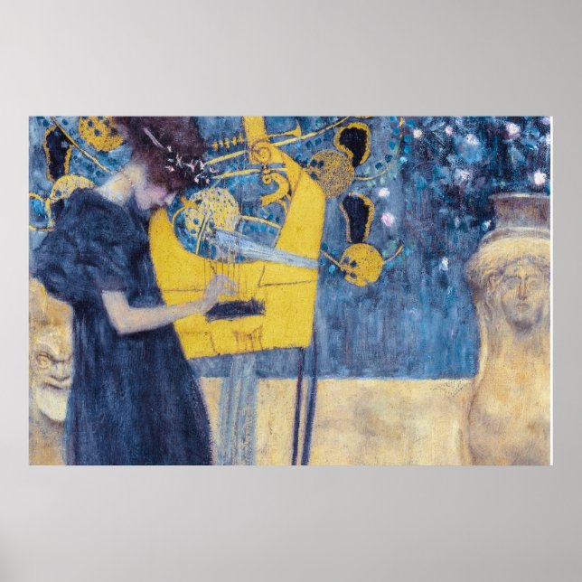 Art Nouveau "Music I" Painting by Gustav Klimt  Poster (Front)