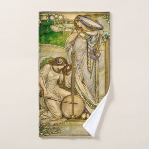 Art Nouveau Music Maidens Vintage Illustration  Hand Towel
