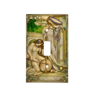 Art Nouveau Music Maidens Vintage Illustration  Light Switch Cover