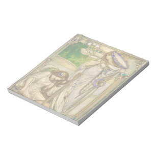Art Nouveau Music Maidens Vintage Illustration Notepad