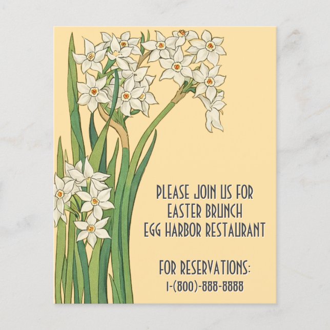 Art Nouveau Narcissus Flowers – Easter Flyer (Front)