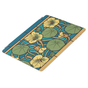 Art Nouveau Nasturtium Blue Gold floral Verneuil  iPad Smart Cover
