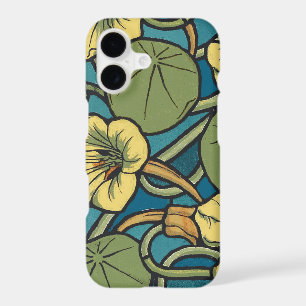 Art Nouveau Nasturtium Blue Gold floral Verneuil  iPhone 17 Case