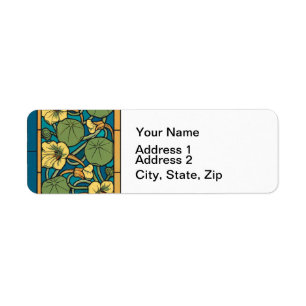 Art Nouveau Nasturtium Blue Gold floral Verneuil Label