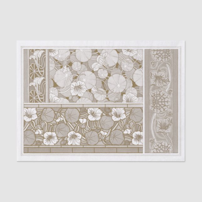 Art Nouveau Nasturtiums by French Artist 1896 Tiss Tissue Paper (Front)