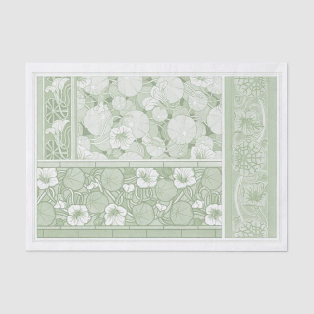 Art Nouveau Nasturtiums by French Artist 1896 Tiss Tissue Paper (Front)