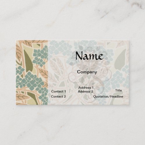 art nouveau nature botanical autumn pattern business card template
