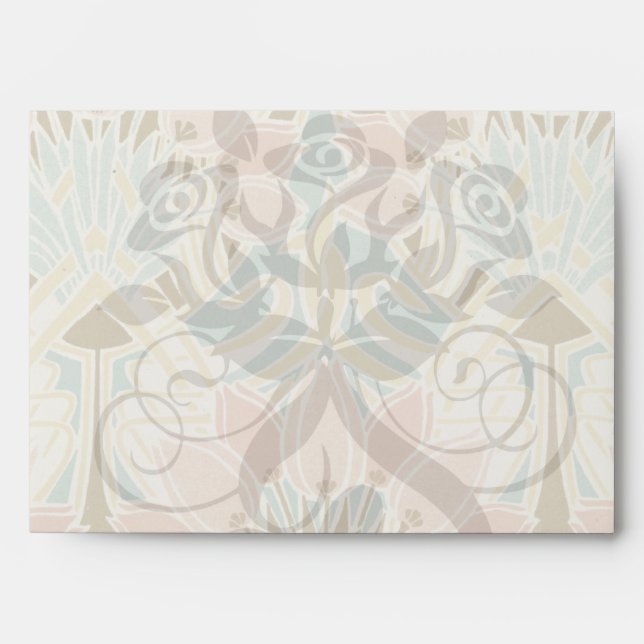 art nouveau nature floral pattern art envelope (Front)