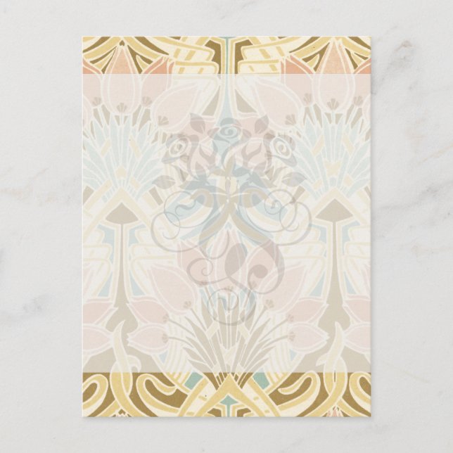 art nouveau nature floral pattern art postcard (Front)