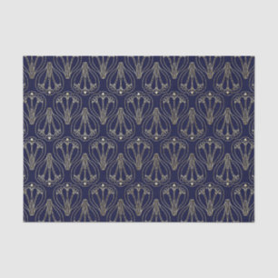 Art Nouveau Navy Blue and Gold Tissue Paper