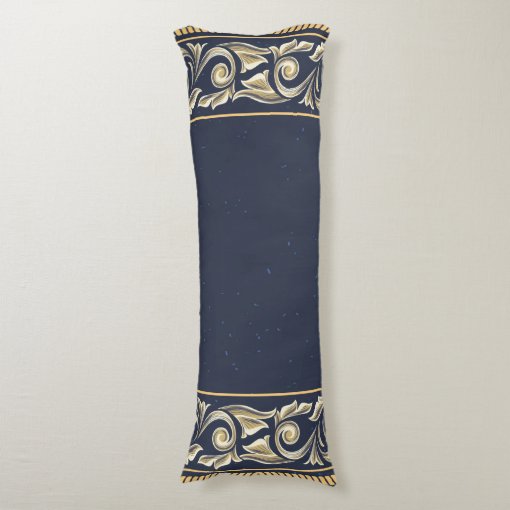 art nouveau, navy blue, gold,antique,belle époque, body pillow Zazzle