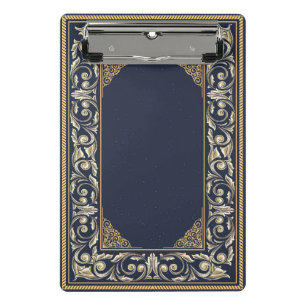 Art nouveau, navy blue, gold,antique,belle époque, mini clipboard