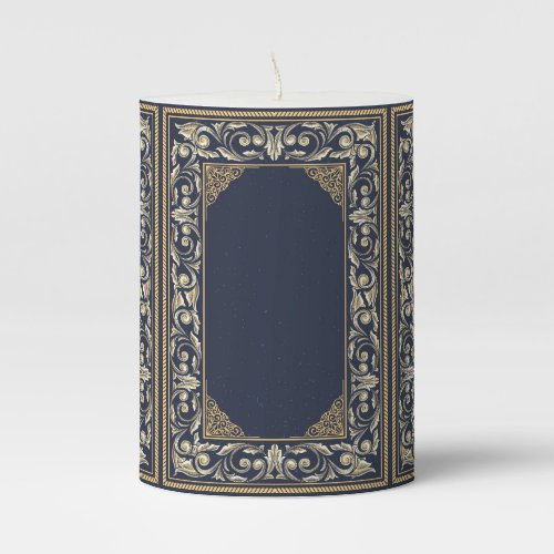 art nouveau navy blue goldantiquebelle poque pillar candle