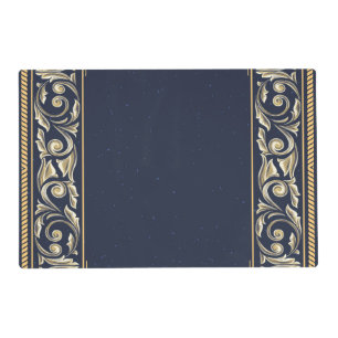 art nouveau, navy blue, gold,antique,belle époque, placemat