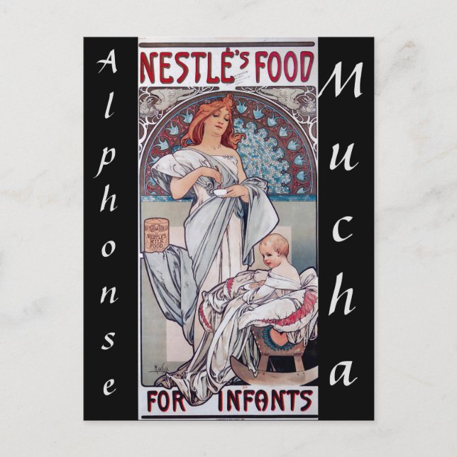 Art nouveau, Nestle baby food by Alphonse Mucha Postcard (Front)