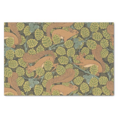 Art Nouveau Oak  Squirrels Tissue Paper