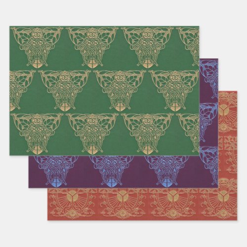 Art Nouveau Old Book Covers Wrapping Paper Sheets