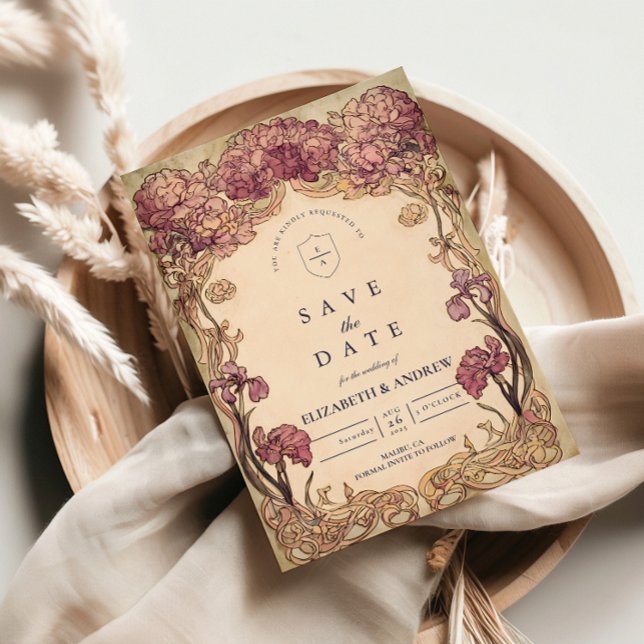 Art Nouveau Orchid Wedding Save The Date (Creator Uploaded)