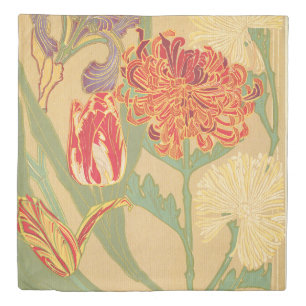 Art nouveau, original,rustic,chic,flowers,floral duvet cover