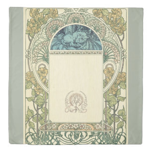 Art nouveau, original, vintage,floral,rustic duvet cover