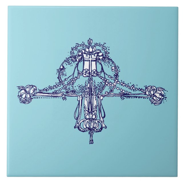 Art Nouveau Ornament by Jessie Marion King Ceramic Tile (Front)