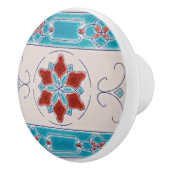 Art Nouveau Ornamental Majolica Cabinet Ceramic Knob by wheresmymojo at Zazzle