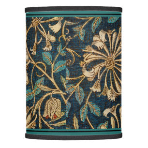 Art Nouveau Ornate Teal Gold Florals Lamp Shade