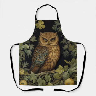 Art nouveau owl in the forest apron